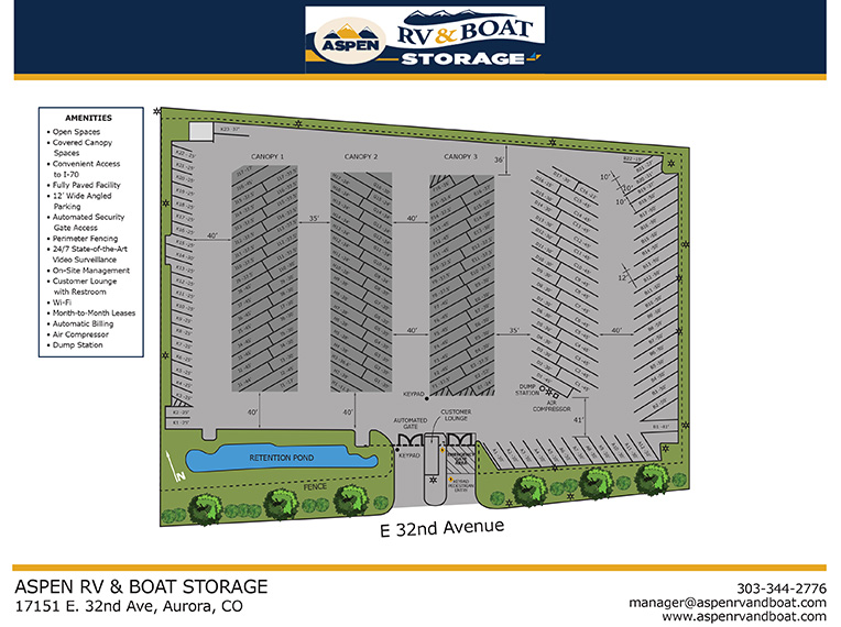 Aspen RV and Boat Site Plan